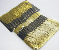 Metallic Embroidery Thread x12 Pack Gold